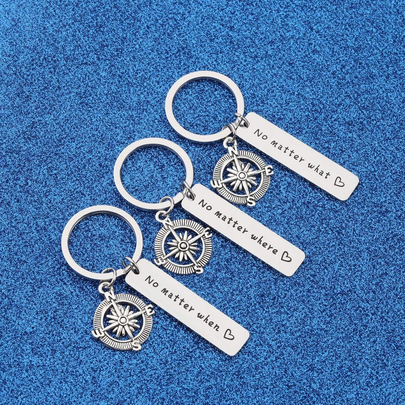 WUSUANED No Matter What Where When Compass Best Friend Keychain Set Long Distance Friendship Gift For Sister Best Friends - Image 2